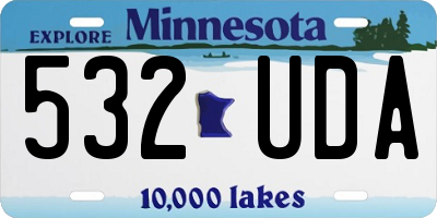 MN license plate 532UDA