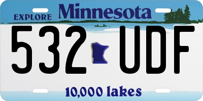 MN license plate 532UDF
