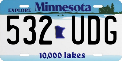 MN license plate 532UDG