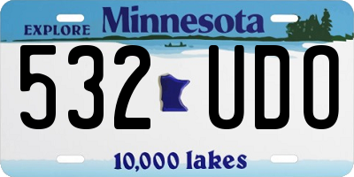 MN license plate 532UDO