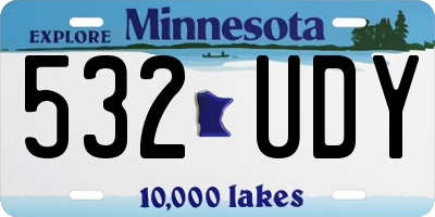 MN license plate 532UDY