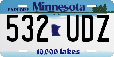 MN license plate 532UDZ