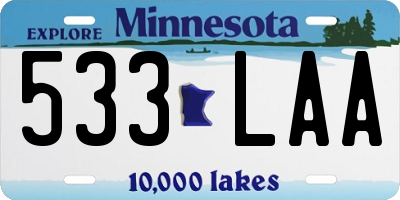 MN license plate 533LAA