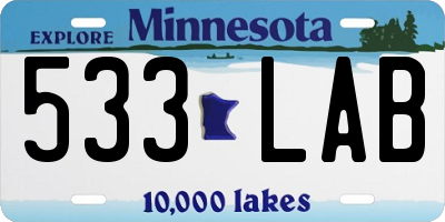 MN license plate 533LAB