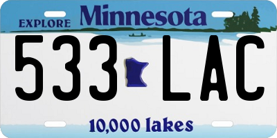 MN license plate 533LAC