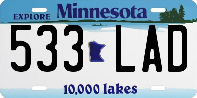 MN license plate 533LAD