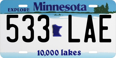 MN license plate 533LAE