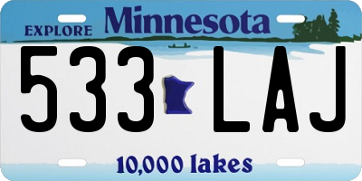 MN license plate 533LAJ