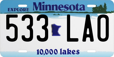MN license plate 533LAO