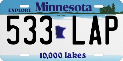 MN license plate 533LAP