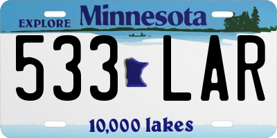 MN license plate 533LAR