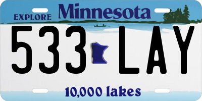 MN license plate 533LAY