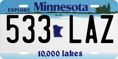 MN license plate 533LAZ
