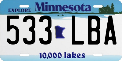 MN license plate 533LBA
