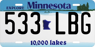 MN license plate 533LBG