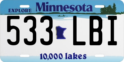MN license plate 533LBI