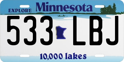 MN license plate 533LBJ
