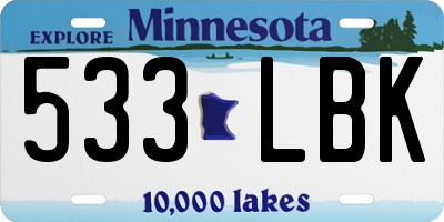 MN license plate 533LBK