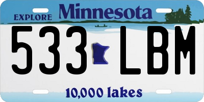 MN license plate 533LBM
