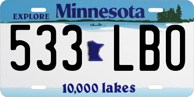 MN license plate 533LBO