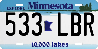 MN license plate 533LBR