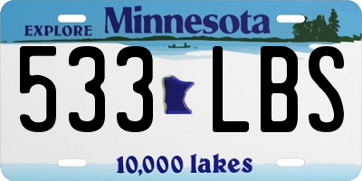 MN license plate 533LBS