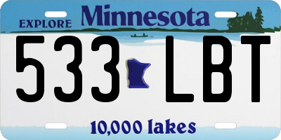 MN license plate 533LBT
