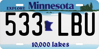 MN license plate 533LBU