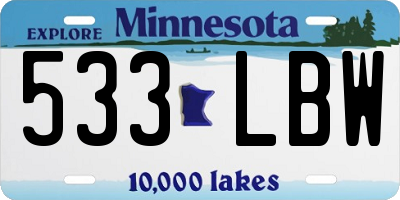 MN license plate 533LBW