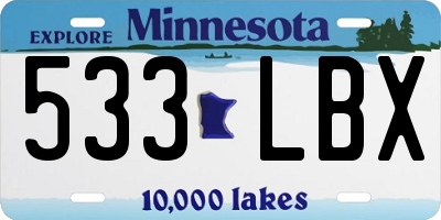 MN license plate 533LBX