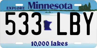 MN license plate 533LBY