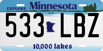 MN license plate 533LBZ