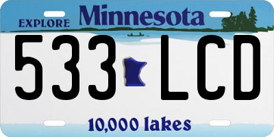 MN license plate 533LCD