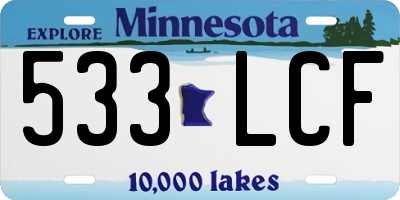 MN license plate 533LCF