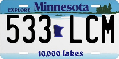 MN license plate 533LCM
