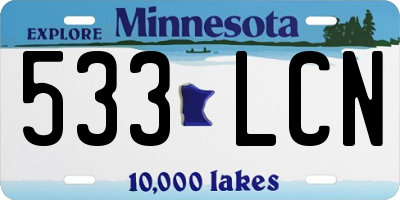 MN license plate 533LCN