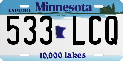 MN license plate 533LCQ
