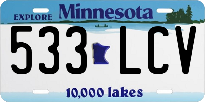 MN license plate 533LCV
