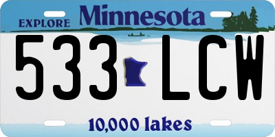 MN license plate 533LCW
