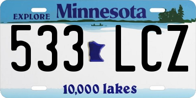 MN license plate 533LCZ