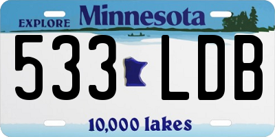 MN license plate 533LDB
