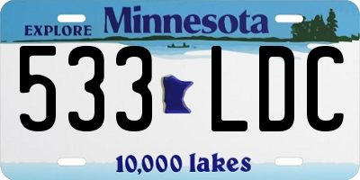 MN license plate 533LDC