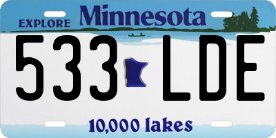 MN license plate 533LDE