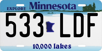 MN license plate 533LDF
