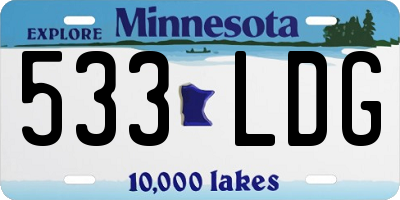 MN license plate 533LDG