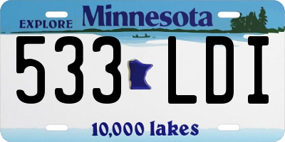MN license plate 533LDI