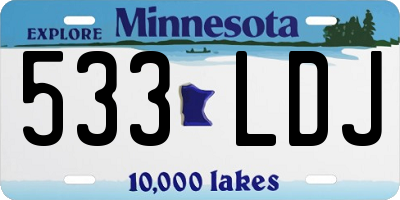 MN license plate 533LDJ