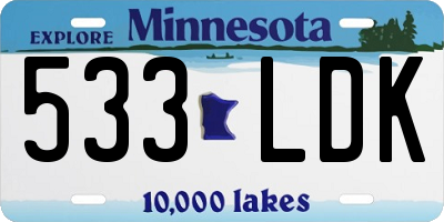 MN license plate 533LDK
