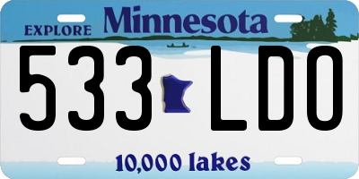 MN license plate 533LDO