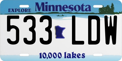 MN license plate 533LDW